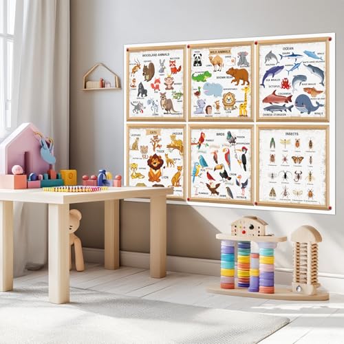 Image of ZOCOZY Huge Large Animal Recognition Poster, 54x35 Inch Jungle Animals Marine Animals Poster, Table Cloth Art for Kids, Home Classroom Party Decorations Supplies