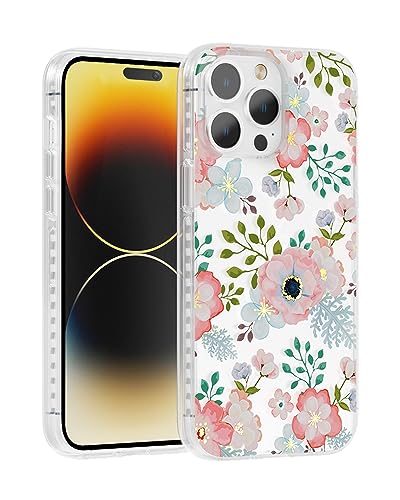 Coque iPhone 15 Pro Max Scorpify transparente à motif floral rose