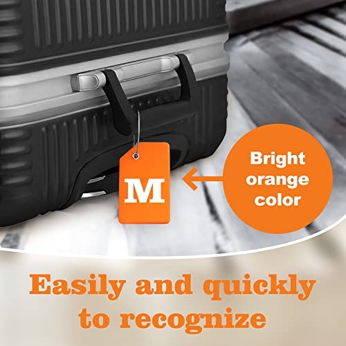 2 Pack Initial Letter Silicone Luggage Tag Baggage Handbag School Bag Suitcase Instrument Tag Orange By Gostwo (M) #TOP5