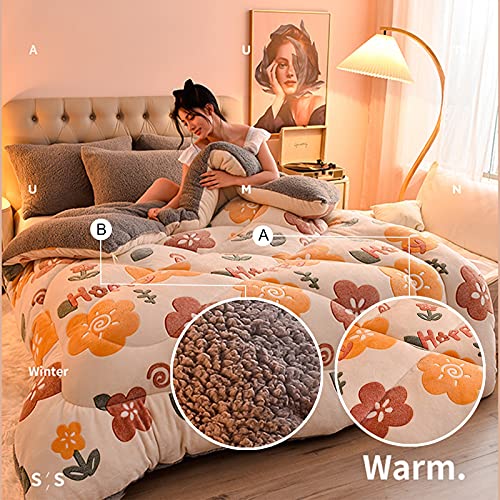 Pluizige Dekbed, Warm Dekbed Dikker Lam Kasjmier Deken Winter Zacht Warm Bed Dekbed Beddengoed Alle Seizoen Down Alternatief Voor Thuis Slaapkamer,I,200x230m(3kg) - Image 3