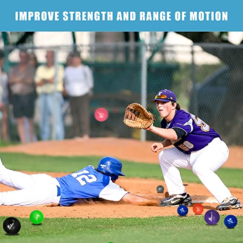 Sunnordic 6/9 Pack Plyometric Weighted Baseball Set (3.5-16/35/53/70Oz) With 25/35/50Lb Resistance Arm Care Band For Pitching, Batting Practice, Soft Shell Training Softball Ball For All Skill Level #TOP2