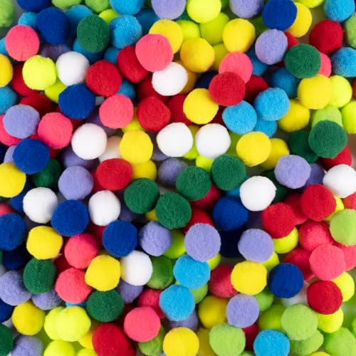 Carehabi Mini Pompons Bunt, 300 Stück Bunte Pompons zum Basteln, Filzkugeln Bunt Klein, Pompoms zum Basteln für Kinder, Bunte Pompons für Ostern DIY Kreativen Handwerk Dekorationen, 3CM