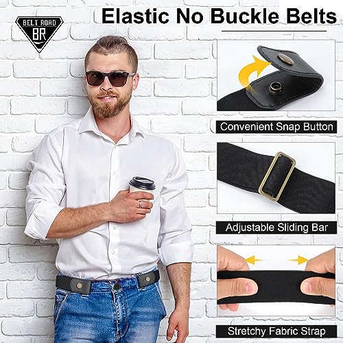 No Buckle Elastic Belt for Men, Invisible Buckleless Stretch Belt for Men Women2