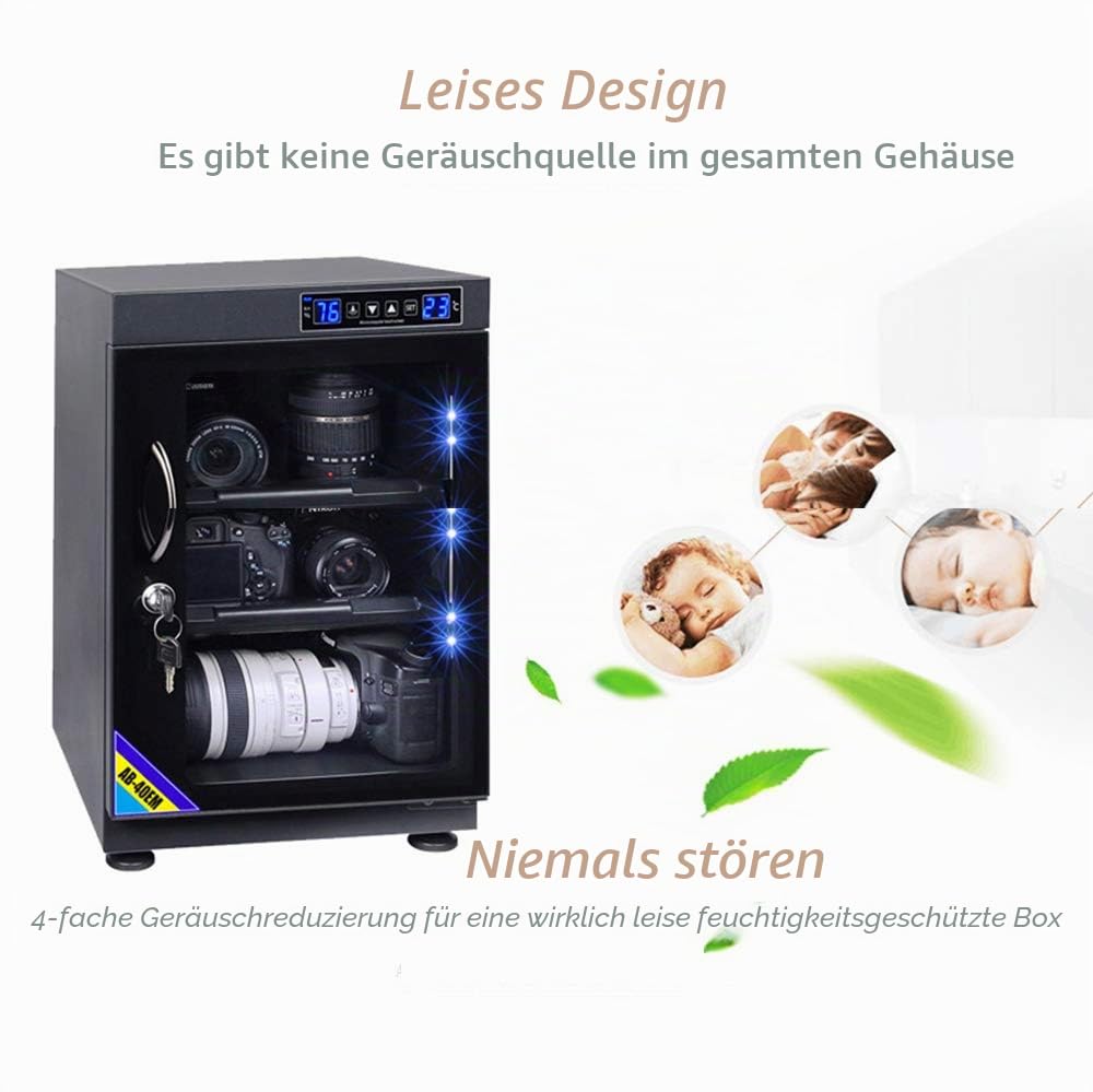 Trockenschrank Kamera digitaler dry cabinet 25L automatische intelligente Touch-Trockenbox Kamera für Kameraobjektiv elektronische Ausrüstung, Briefmarken, Tee, Aufbewahrung