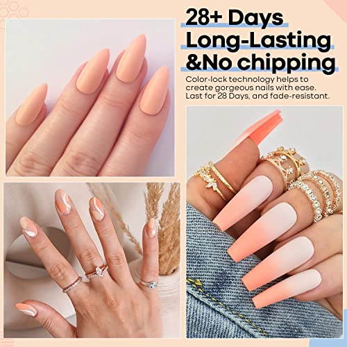 Modelones Gel Nagellack Orange, 15ml Frühlingspastell Soft Light Orange Soak Off Gel Polish Shellac Nagellack für UV/LED… – Bild 4