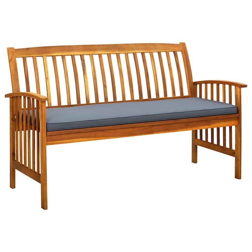 Ławka ogrodowa z poduszką 147 cm lite drewno akacjowe
