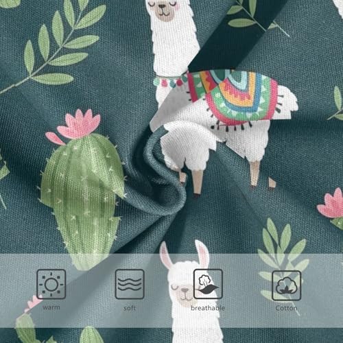 CHIFIGNO Cute Llamas Cactus Green Underwear for Boys Soft Cotton Briefs Little Boy Printed Underwear Briefs3