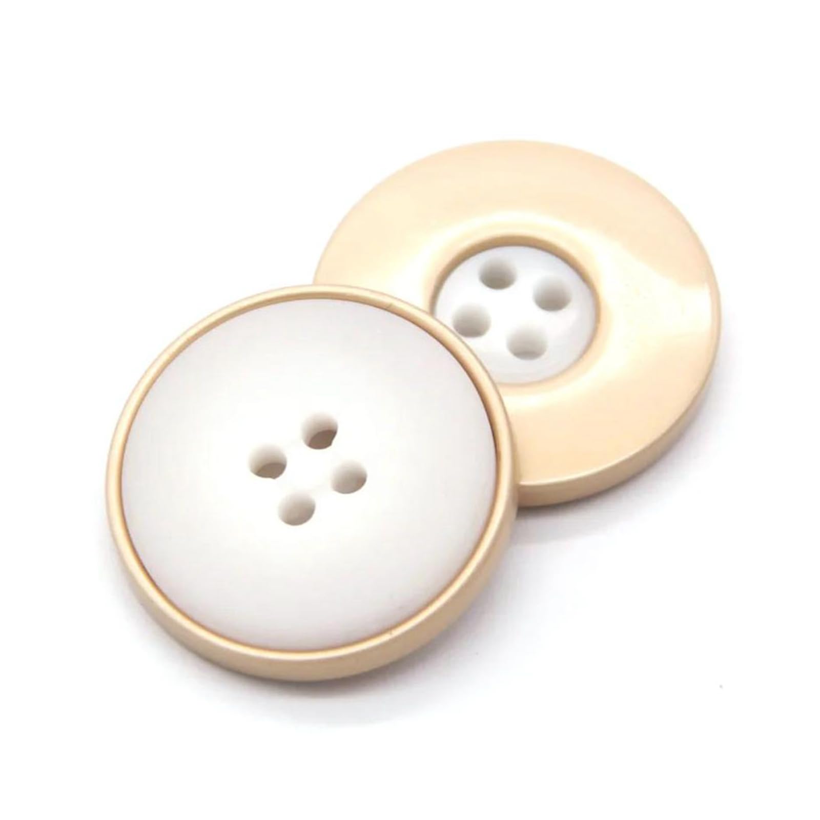 Botones para Coser Botones de Resina Botones for Coser, 6 uds. Botones Redondos 4 Agujeros Botones de Resina Botones Decorativos(White,25mm)