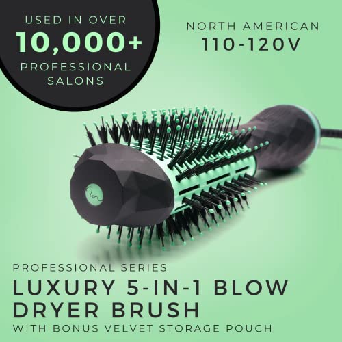 Professional Series 5-In-1 Blow Dryer Brush Hair Styler By Mint | Powerful Frizz-Eliminating Ionic Hair Dryer Brush | Blowout Brush Straightens & Smooths | Hot Air Brush Volumizer For Fine/Thick Hair #TOP1