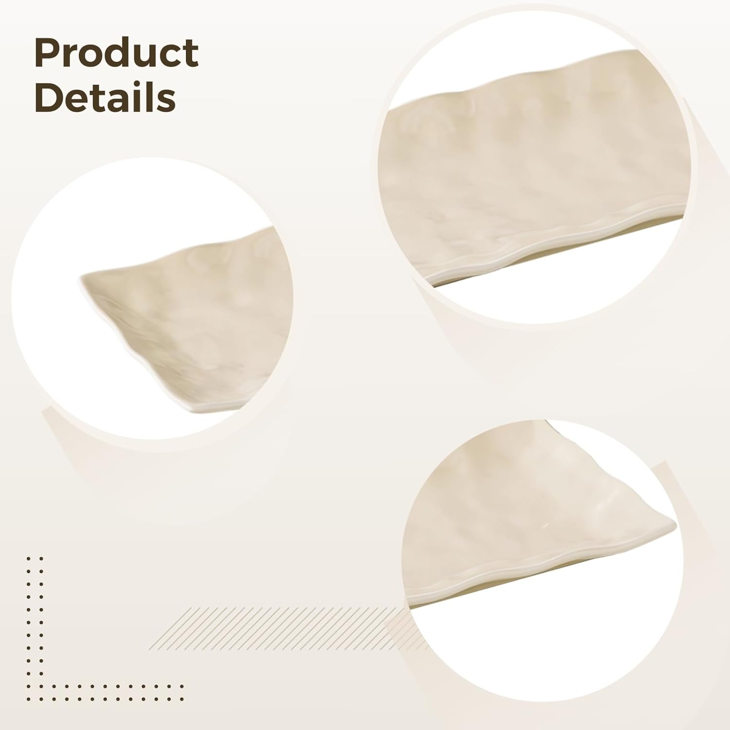 12 in / 30 Cm Rectangular Ceramic Fish Plate, Cream Yellow Dish, Space-Saving, Microwave-Safe Design