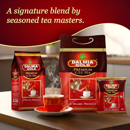 Image of Dalmia Gold Premium CTC Black Tea Granule 500g| Strong & Aromatic Chai | Rich Color & Bold Taste | Assam Tea | Kadak Chai | 100% Vegetarian | Poly Pack (Pack of 2)