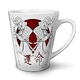 Antiguo japonés Katana Taza de café con leche 12/17oz