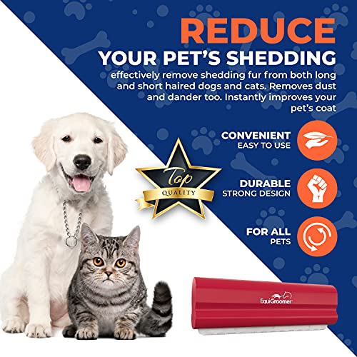 image for EquiGroomer EasyGroomer Deshedding Brush for Dogs Cats | Red | Underco