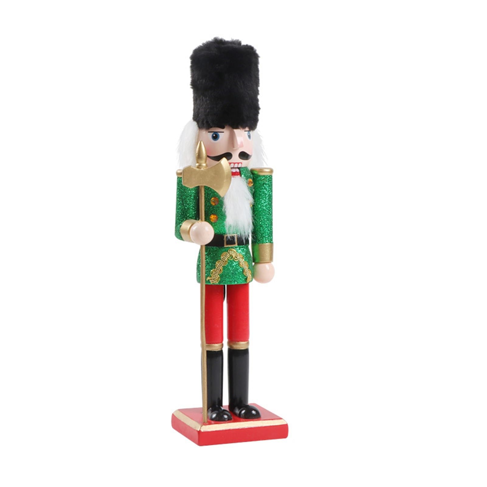 Glifora Christmas Nutcracker Ornament - Large Wooden Soldier Nutcracker Figurine for Christmas Tree, Front Door and Hotel Decoration