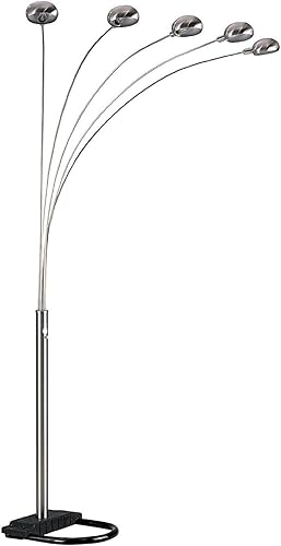 Miniatura 2 de SQF Lámpara de pie de arco de 4 brazos con atenuador (negro, 6966)