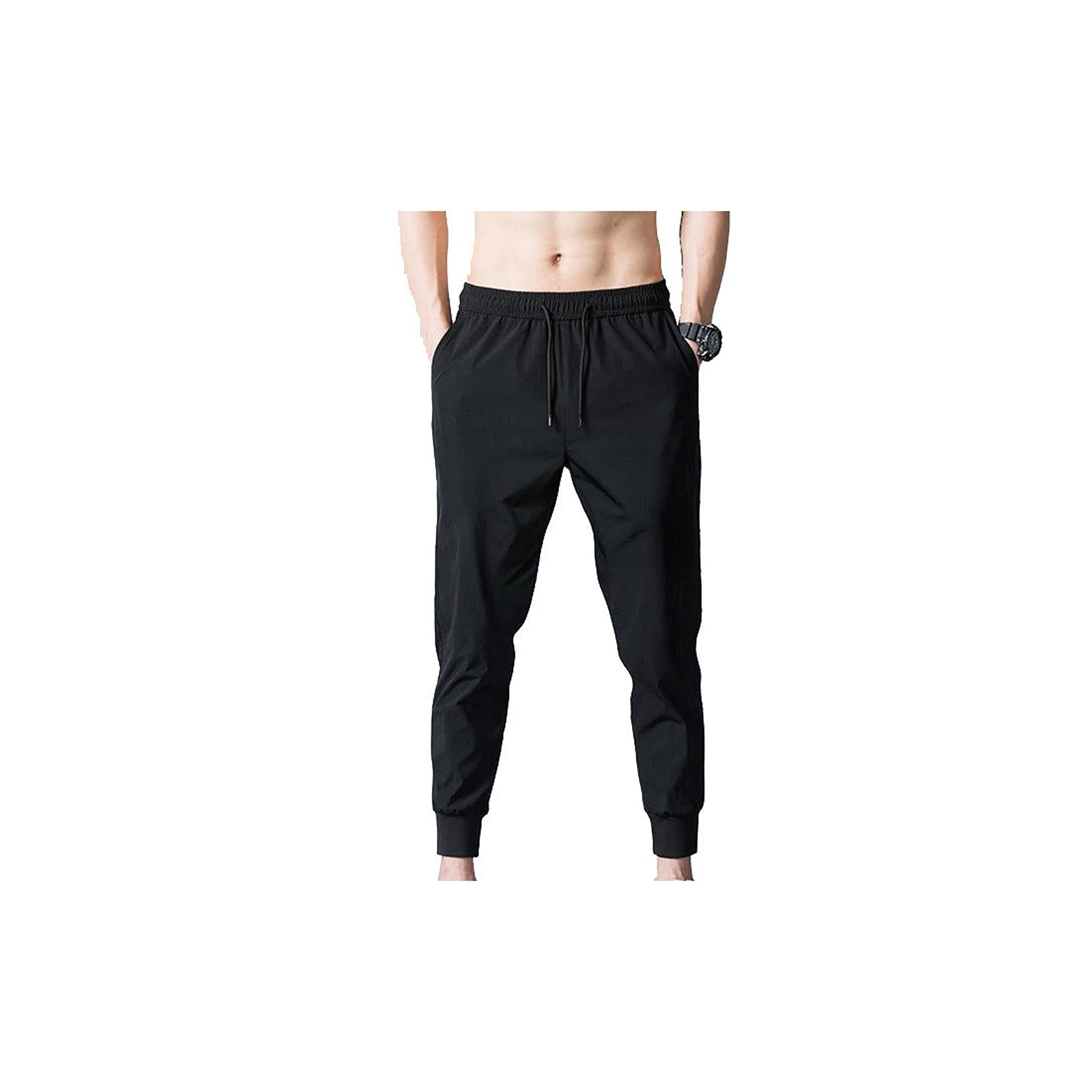 YOGAYEYOGAYE Mens Pants, Summer Men's Trousers Thin Fashion Slim Ninety Points Pants for Male Leisure Small Feet Trouser (Size : M)