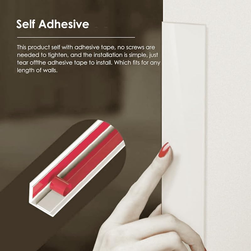 Proflex - Protector de esquina de pared, paquete de 6 protectores de esquina autoadhesivos para protección de bordes de paredes, 1 x 48 pulgadas, transparente, fácil de aplicar, no necesita