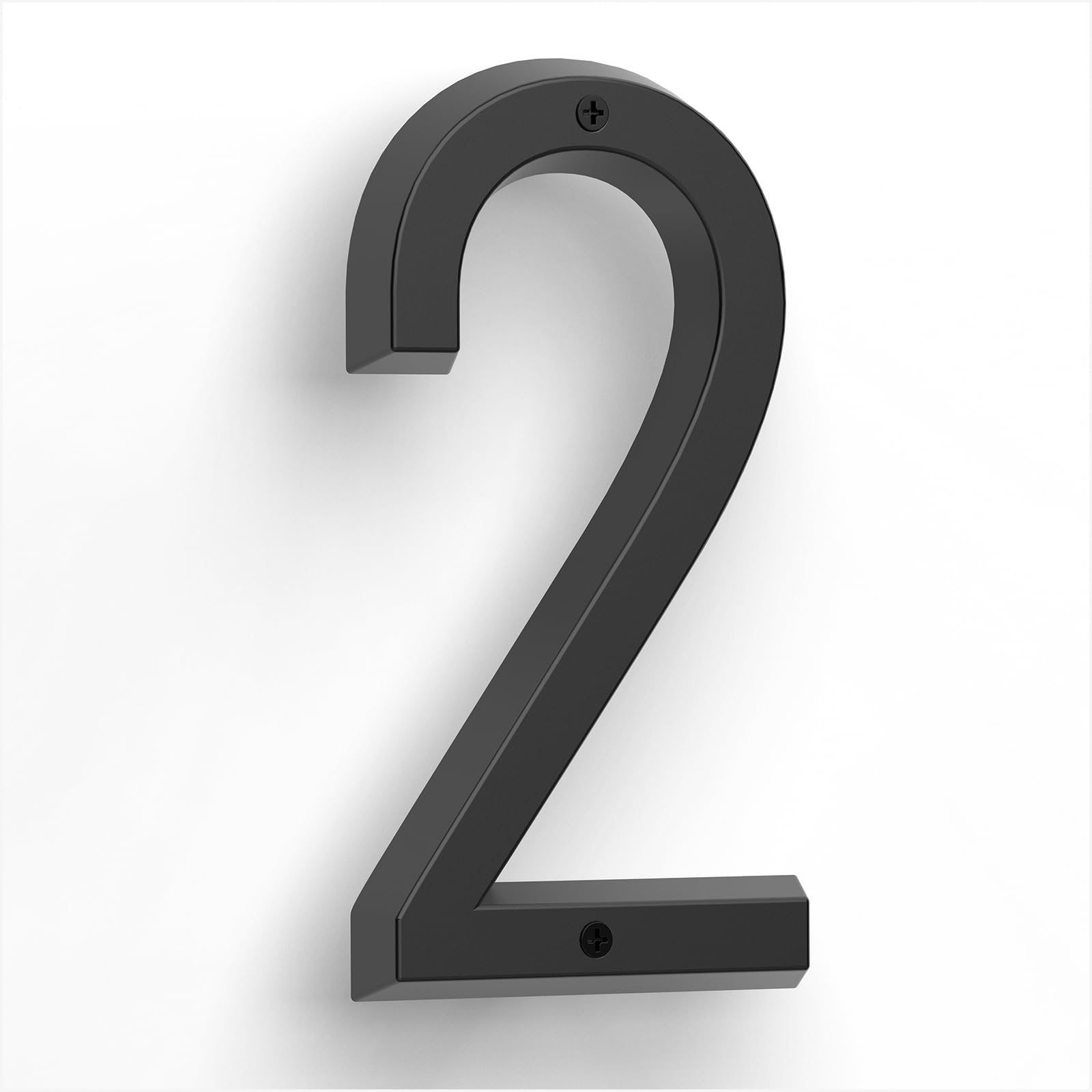 Metalowe numery domów na zewnątrz, znaki adresowe domu 3D, numery skrzynek pocztowych, powlekany czarny, nowoczesny styl (czarny 2)