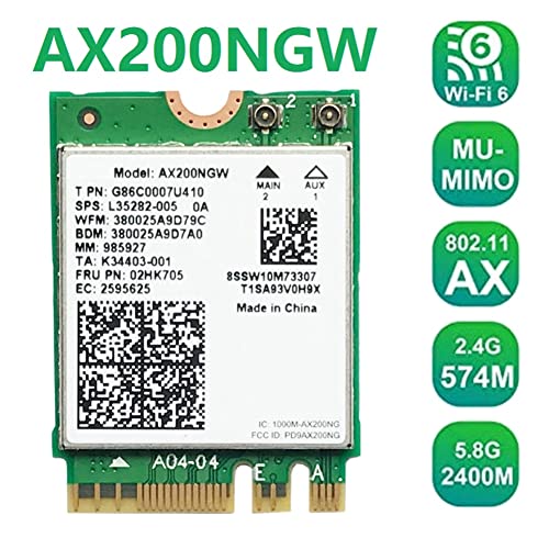 Tarjeta WiFi 6 M.2 AX200NGFF con Bluetooth 5.0 para PC 3
