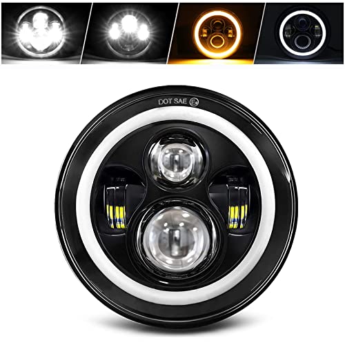 CO LIGHT Faro LED per moto da 7 pollici compatibile con Davidson Electra Glide Street Glide Fat Boy Road King Heritage Softail Switchback faro