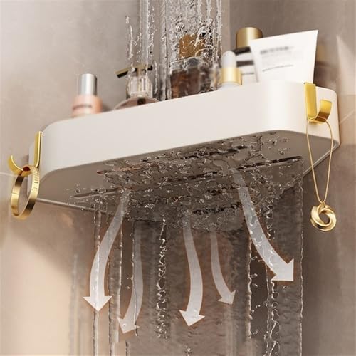 Marre de percer ? Étagère de douche d'angle sans perçage noire
