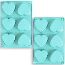Newk Heart Shaped Silicone Mold Non-Stick 6 Cavity Silicone Mold for Cake Jelly Soap