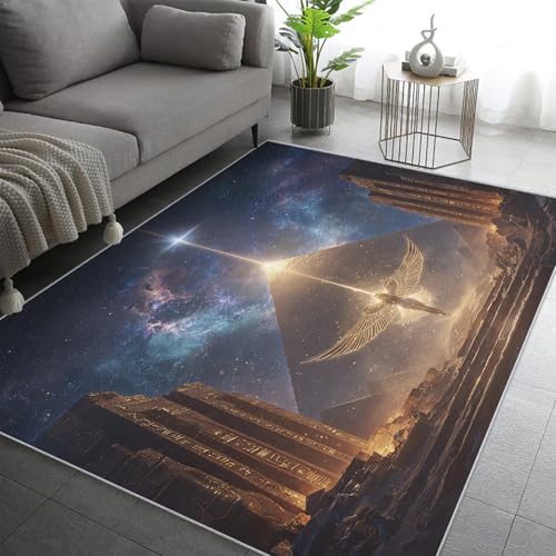 Tapis salon pyramide antidérapant 140x200cm, la solution douce et facile à laver