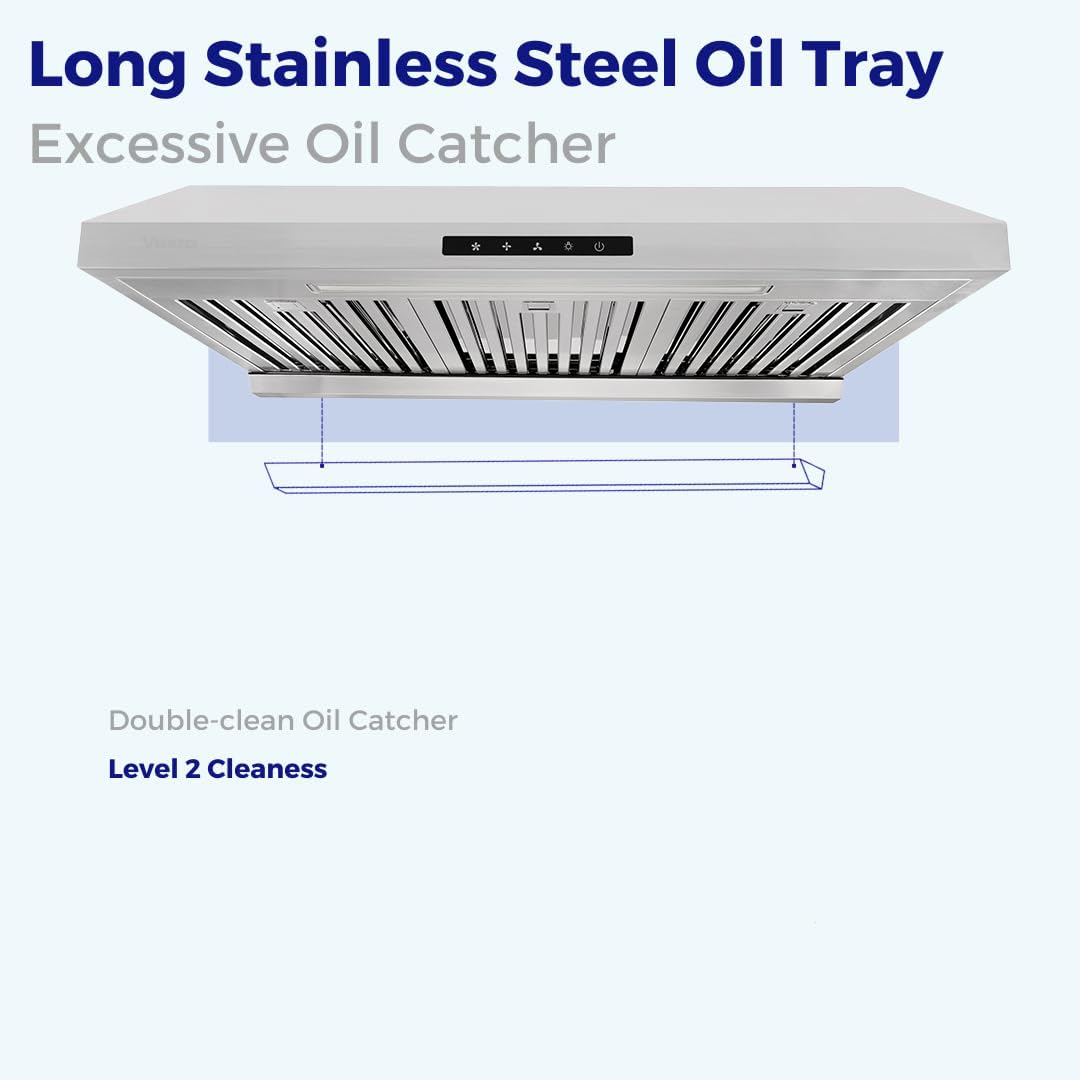 Vesta Arlington 850 CFM Powerful 30 Inch Under Range Hood