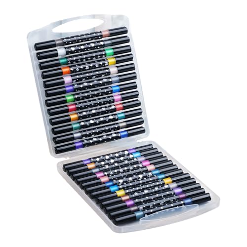 Feutres bicolores à pointe flexible lavables pour dessin artistique
