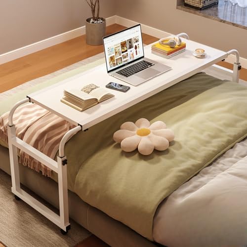 Table de lit mobile avec roulettes et hauteur réglable pour ordinateur noir