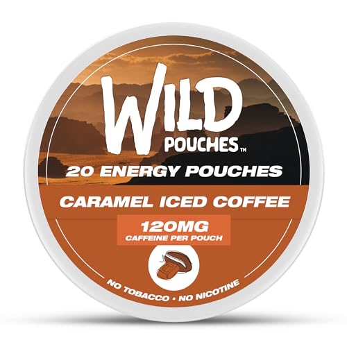 Wild 120mg Caffeine Pouches Nicotine Free Caramel Coffee - 20 x Energy Pouches - Caffeine Pouch
