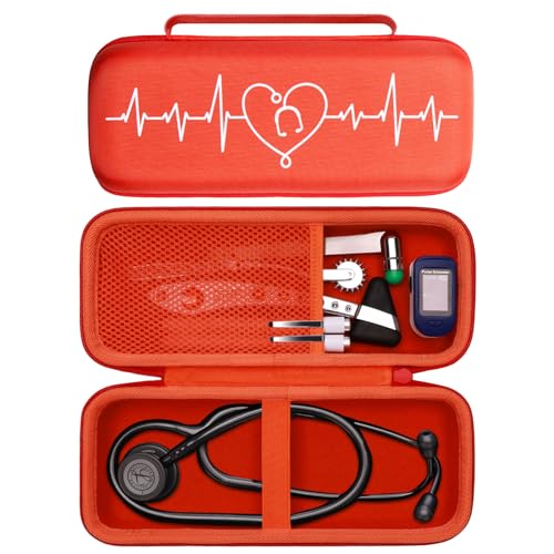 Image of Orange Stethoscope Case for 3M Littmann,MDF, ADC, Omron