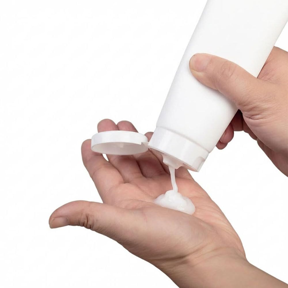 100 Stück 10-100 ml Weiße Nachfüllbare Shampoo Tube Weiche Kunststoffröhrchen Leere Reiseflasche Verpackungsbehälter Für Kosmetische Creme Lotion Verpackungs Behälter (Umdrechseltes Deckel,30ml)