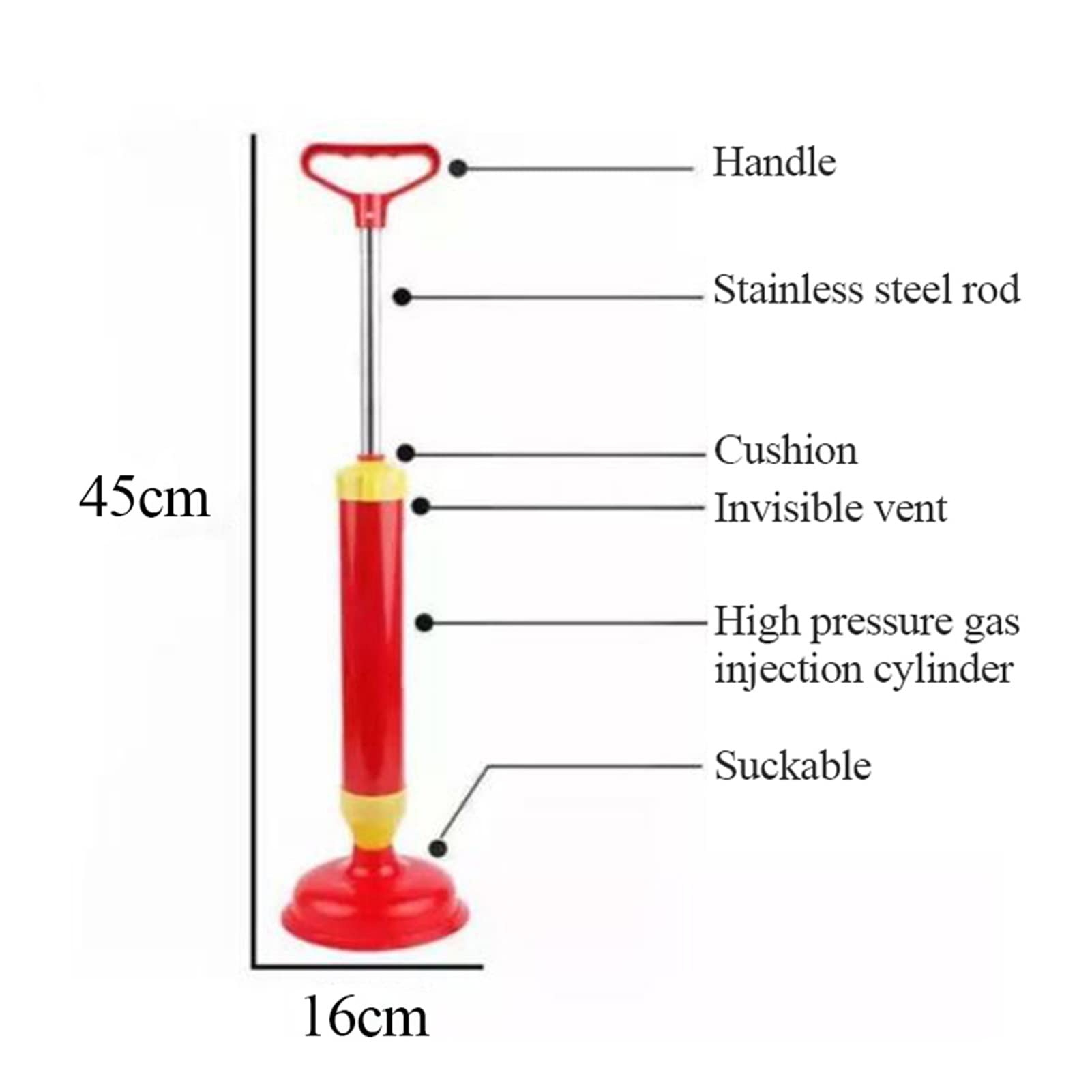 Accesorios de baño Tubo de Inodoro de vacío émbolo de Silicona súper Ventosa Tubo Dragado no obstante Draga de alcantarillado
