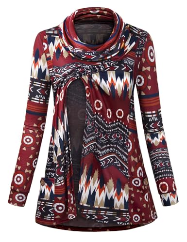 Image of Joymom Maternity Warm Cowl Neck Nursing Sweatshirt Breastfeeding Tunic Tops