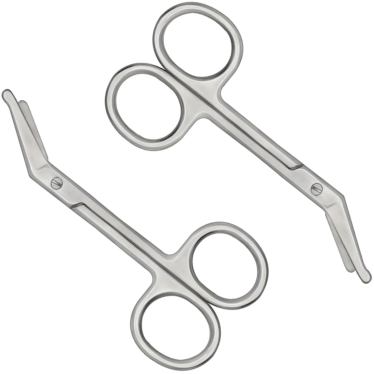 2 Pieces Ostomy and Bandage Scissors, 4.4 Inches Stainless Steel Medical Scissors for Doctors, Nurses, Veterinary and Home Nursing