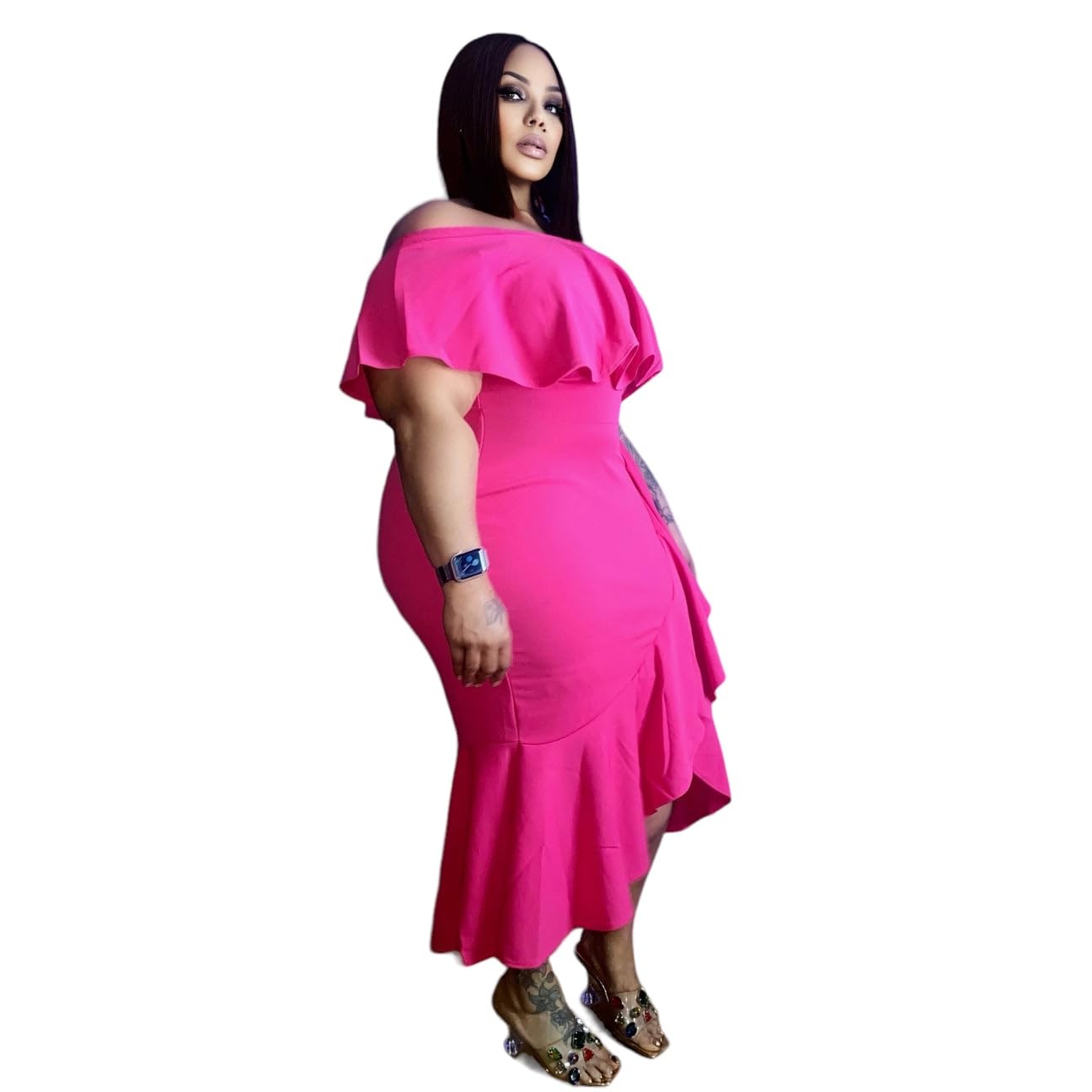 Larona High Quality Plus Size Dress for women in South Africa (3XL, Hot Pink)  : Amazon.co.za: Home & Kitchen