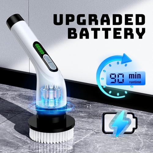 Image of Electric Spin Scrubber for Bathroom: Shower Scrubber with Long Handle