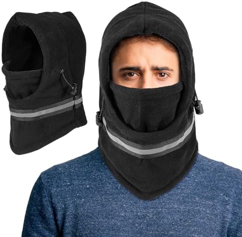 AYPOW Cagoule D'hiver En Polaire Chaud Unisexe, Masque De Ski Coupe
