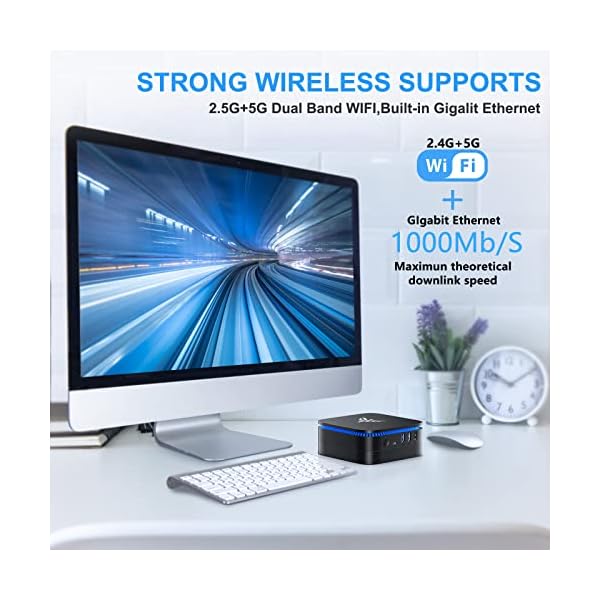 NiPoGi Mini-PC, 4 GB RAM + 64 GB ROM, Celeron J3455, Windows 10 Pro, Unterstützung mSATA/2,5 Zoll SSD/HDD, 4K, Dual Band… – Bild 5