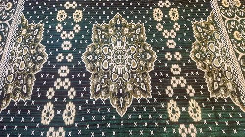 Image of 5x7 Feet Carpet for Living Room | Acrylic Cotton Area Rug | Soft, Durable & Lightweight | Anti-Slip Floor Rug for Bedroom, Hall, Office | Large Washable Carpet (Golden Green)