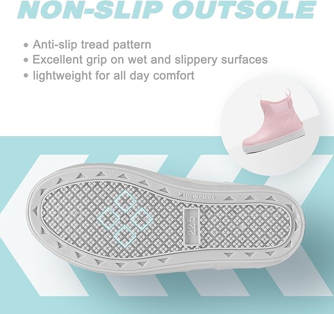 Kids Deck Boots,Waterproof Ankle Rain Boots for Boys and Girls Non-Slip High-Performance Rubber Boots Water Shoes Child Chelsea Booties for Fishing, Boating, Camping, Farming,Garden, School Play - Image 4