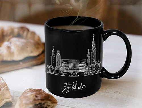 Miniatura 417 de Taza de cerámica Madrid Spain Skyline, taza blanca de recuerdo de Europa de 11 onzas, taza de café personalizada, regalo para cumpleaños, taza