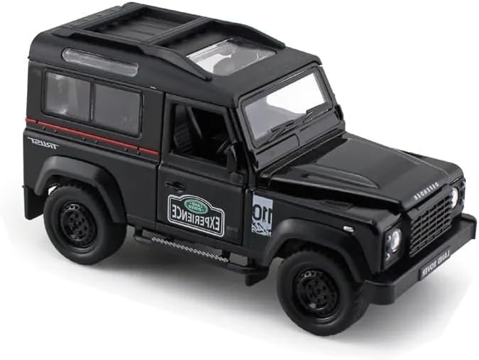 Scale Exclusive Alloy Metal Pull Back Die-cast Car Model Mini Auto Toy for Kids Metal Model Toy Car with Sound and Light (1.32 Scale Land Rover -Black)