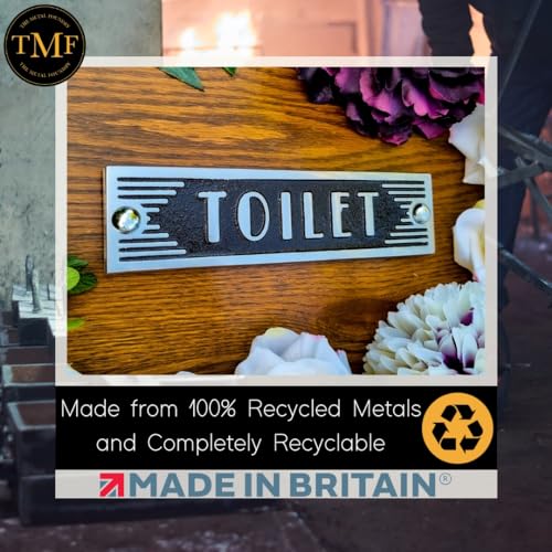 The Metal Foundry Toilet Metal Door Sign. Art Deco Style Home Decor Accessories Door Or Wall Aluminium Plaque. Handmade In England - Image 2