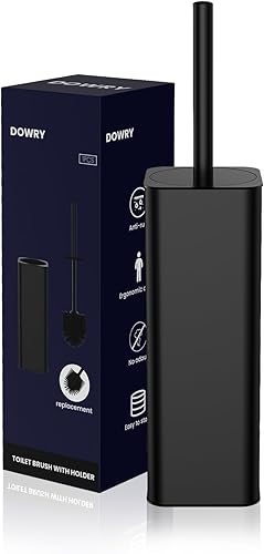 Miniatura 8 de DOWRY Cepillo y soporte de inodoro de acero inoxidable para organización de almacenamiento de baño limpieza profunda