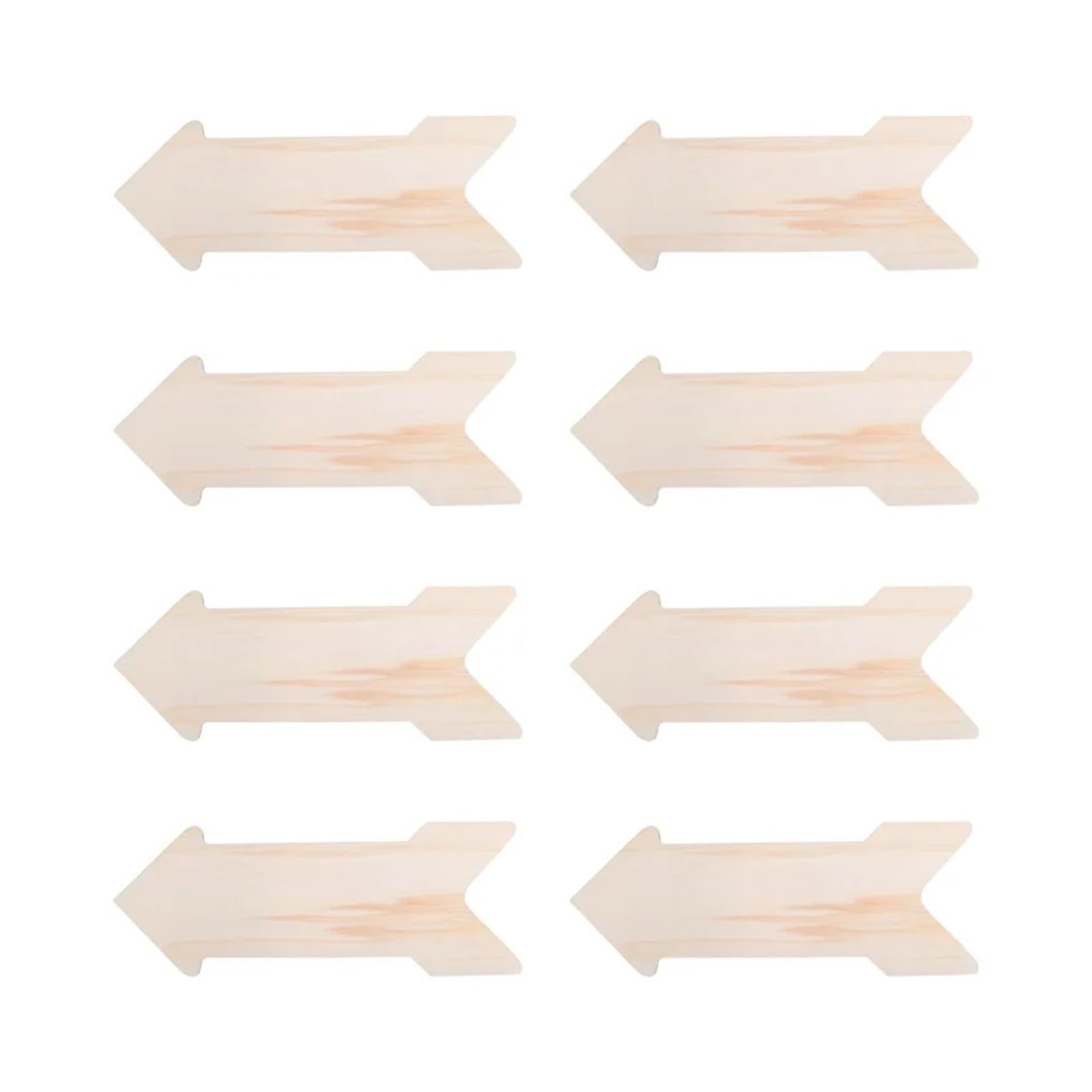 8Piece Wooden Arrow Shape Cutouts Slice Unfinished Wood Sign Blank