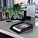 UnionBasic Stackable Document Paper Letter Tray, Faux Leather Desktop File Sorter Organizer Tray, Black