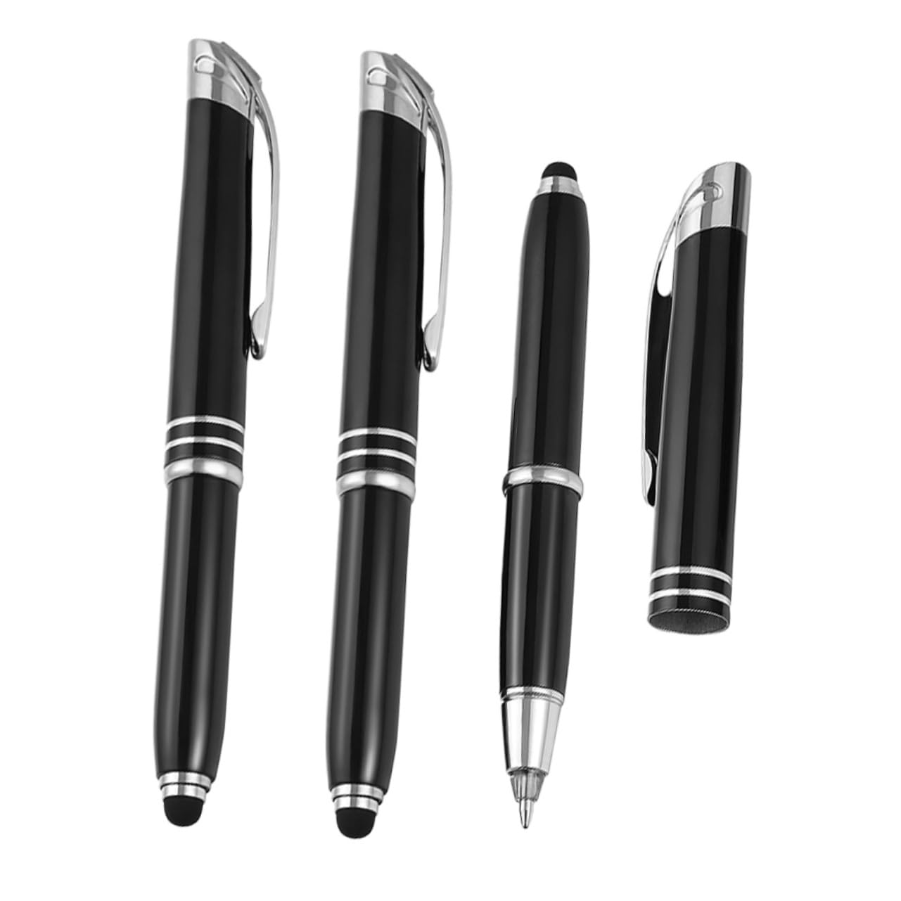 Housoutil 2 Set Penne Metalliche Con Luce Led Penne Portatili Per Ufficio E Touchscreen Scrittura E Comfortevole Design Elegante E Compatto Per Lavoro 3 Pezzi * 2
