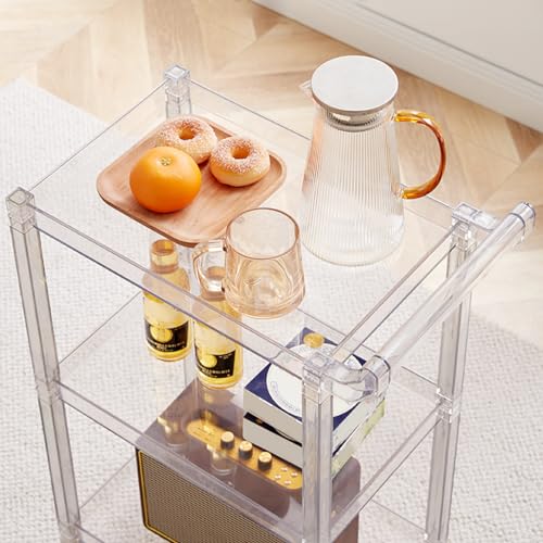 Carrito de bar de 3 niveles en acrílico para servicios elegantes en el comedor 7
